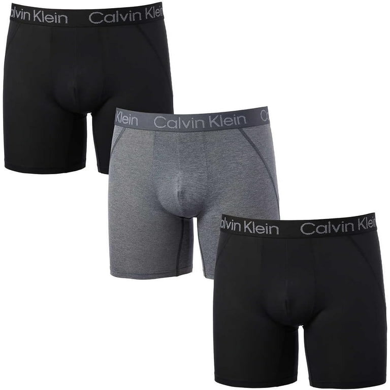 Calvin Klein Men's Moisture Wicking Boxers, Black and Dark Gray,
