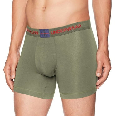 Calvin Klein Men's Monogram Cotton Boxer Briefs, Beetle \ Shilo Blue Patch,S - US