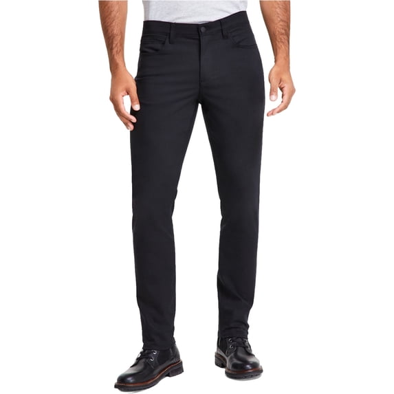 Calvin Klein Mens Move 365 Slim Fit Performance Casual Trouser Pants, Black, 36W x 32L