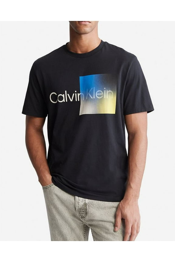 Men's Multi Gradient Box Logo Short Sleeve T-Shirt, Large