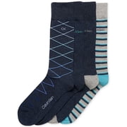Calvin Klein Men's Multi-Pattern Assorted Dress Crew Socks 4-Pk Multi-Size 7-12