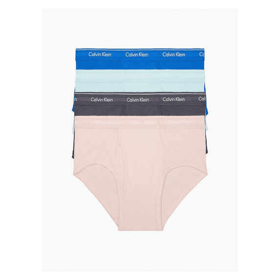 Calvin Klein 4 pack Pink Brown Blue Men's Cotton Classics Fit Brief Slip