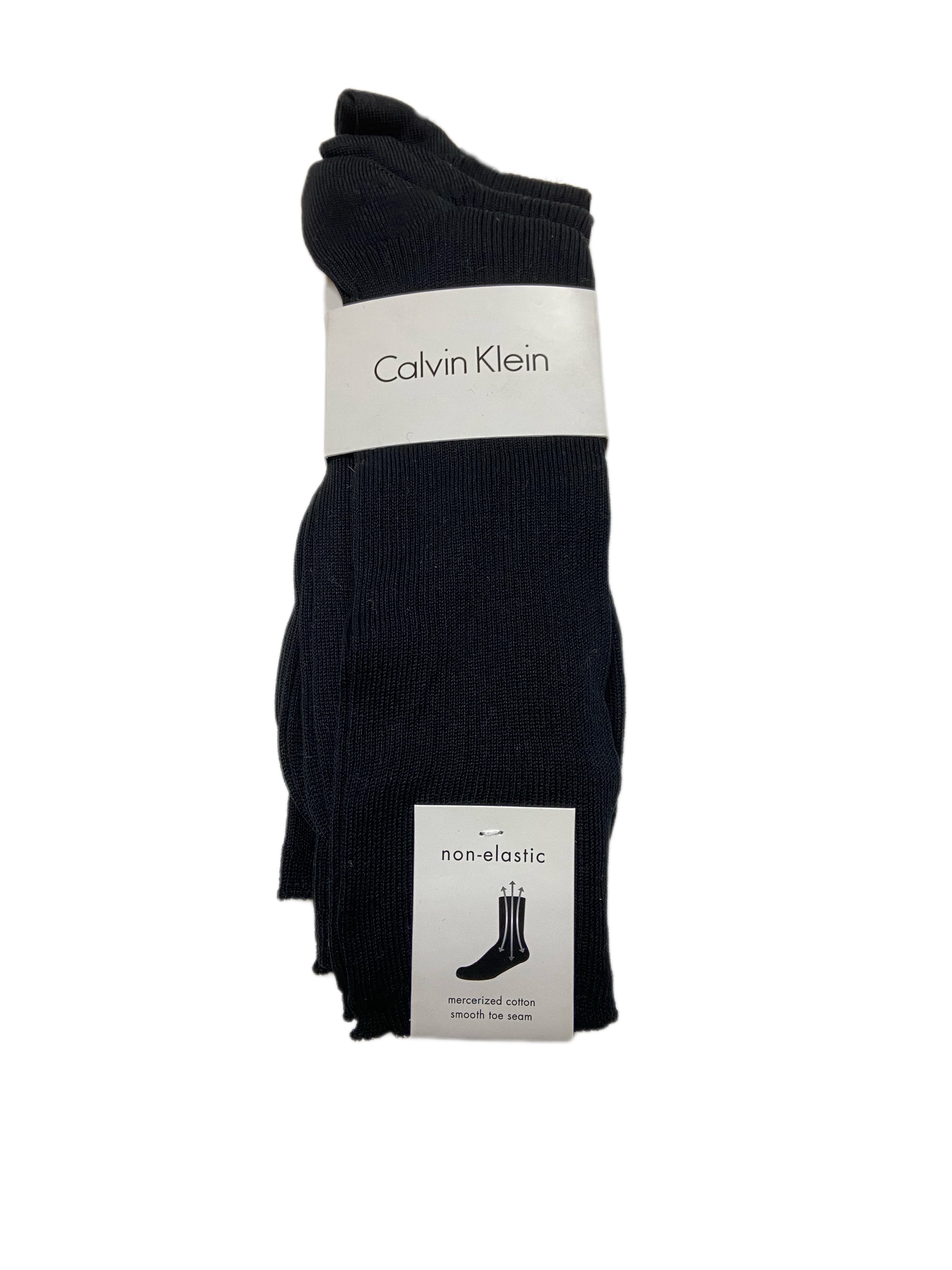 Calvin Klein Men's Non Binding 3 Pack Dress Socks Black Size 7-12