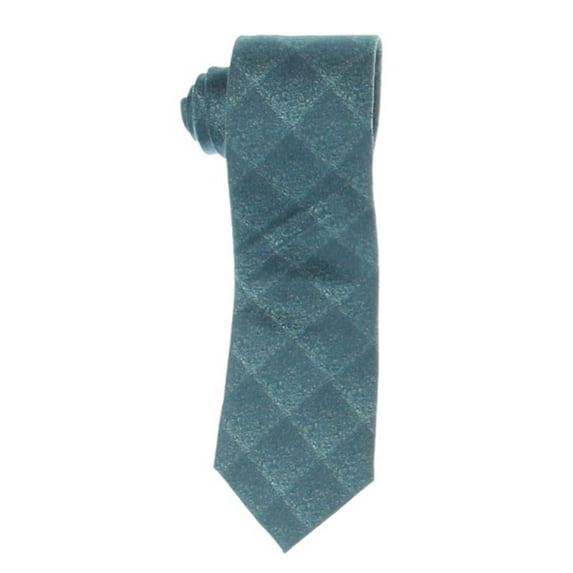 Calvin Klein Men’s Particle Check Slim Silk Ties, Bright Blue