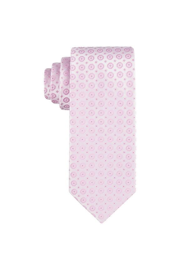 Men Regular fit Tie Necktie One Size Pink Hex Dot Medallion