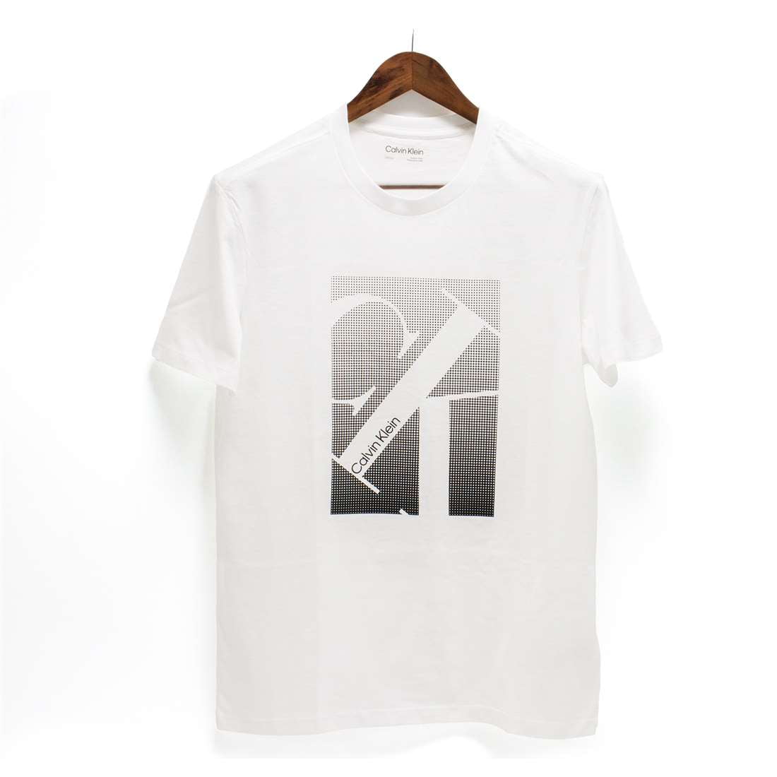 Calvin Klein Men's Pixel Ombre Monogram Tshirt, Brilliant White,L - US ...