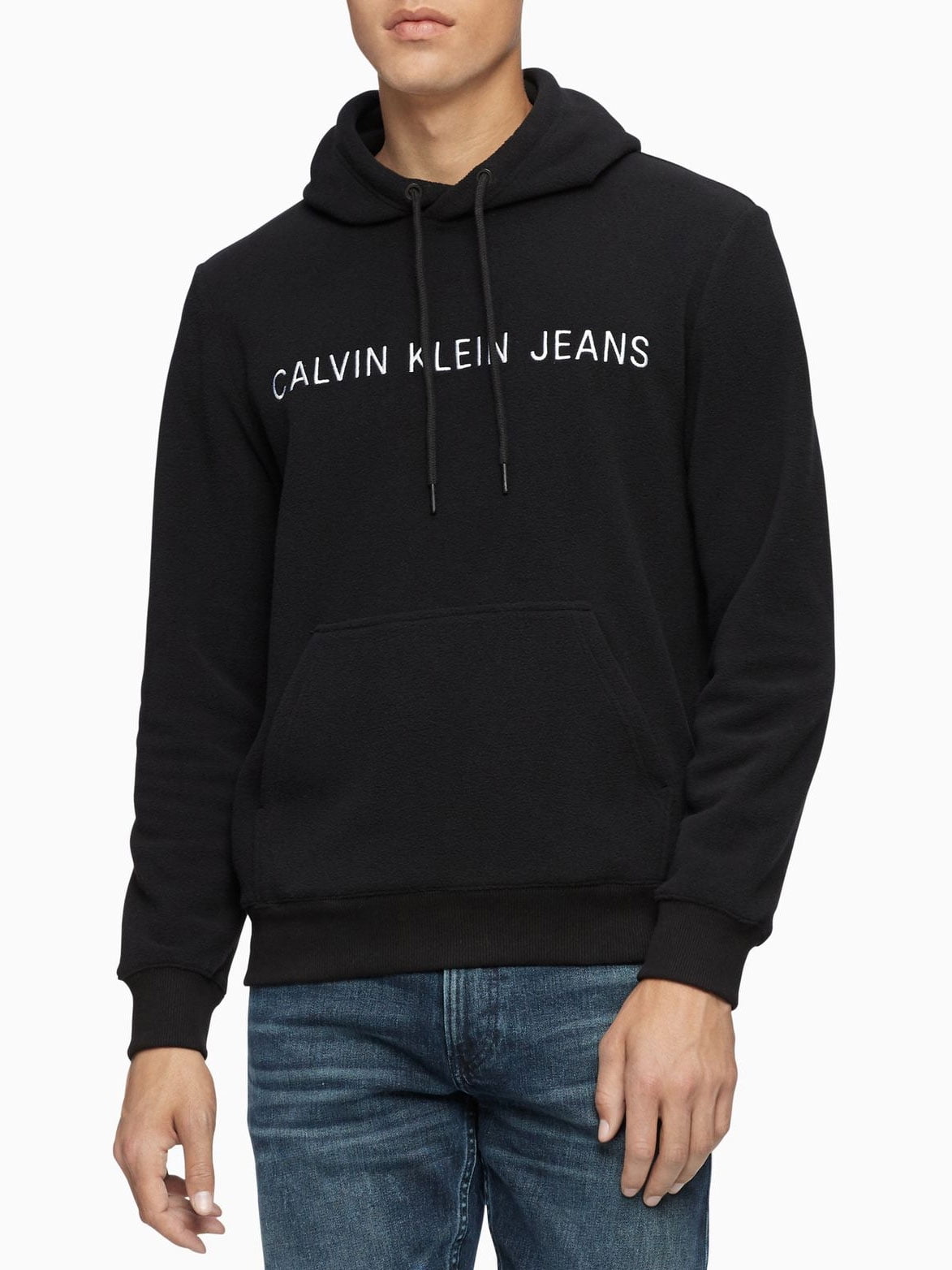 Calvin Klein Men's Polar Fleece Hoodie, Black, XLarge