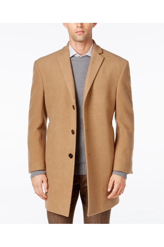 Men's Prosper Wool Blend X Fit Overcoat Brown Size 48