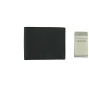 Calvin Klein Mens RFID Protected Bi-Fold Wallet/ Money Clip Set Black