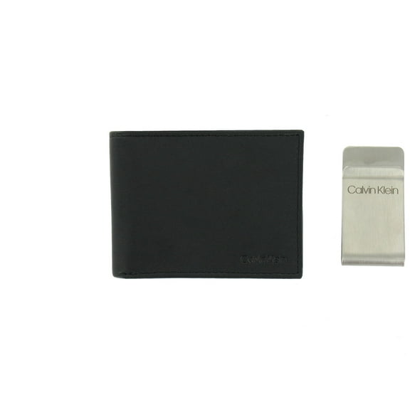 Calvin Klein Men's RFID Protected Bi-Fold Wallet/ Money Clip Set (Black)