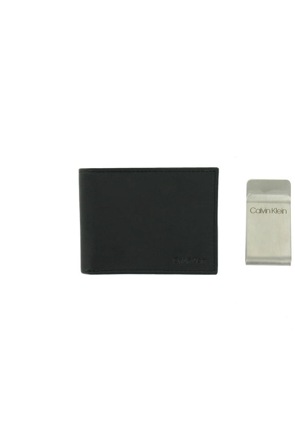 Men's RFID Protected Bi-Fold Wallet/ Money Clip Set (Black)