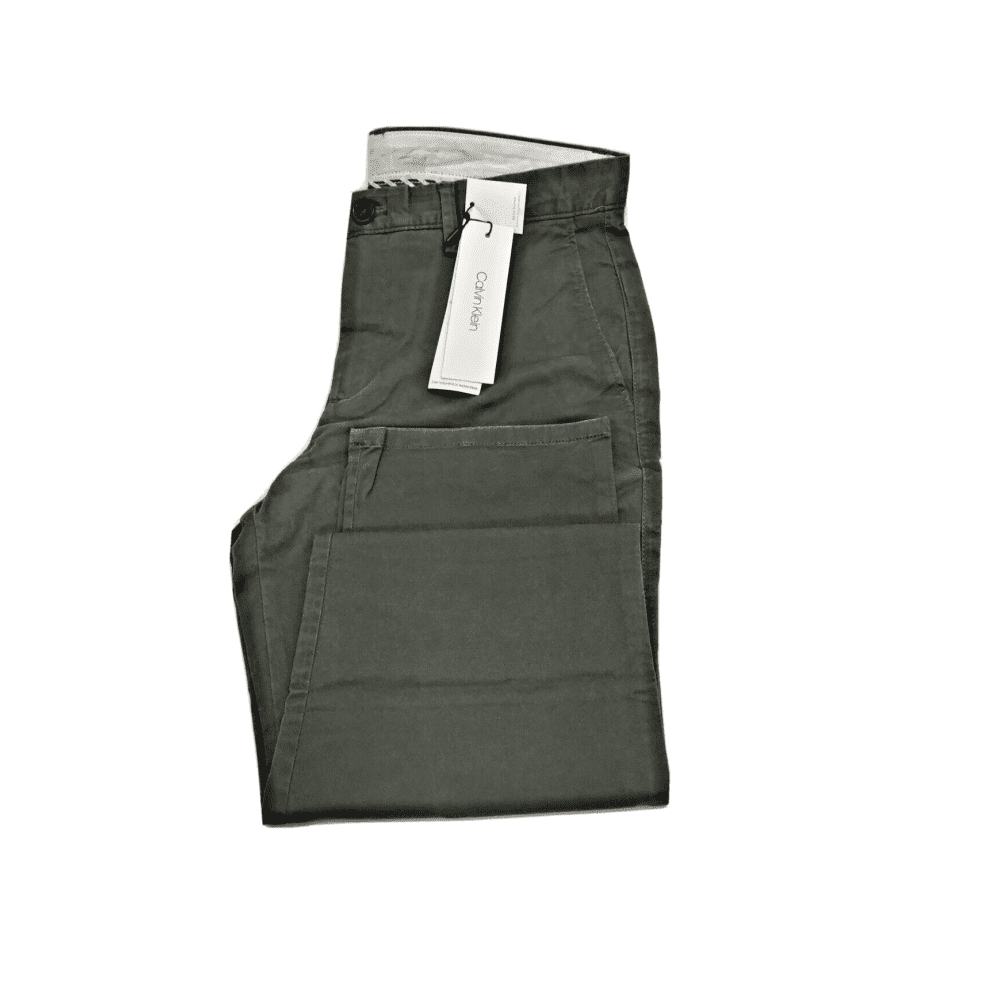Calvin Klein Men s Refined Stretch Chino Slim Fit Pant Olive 30x32