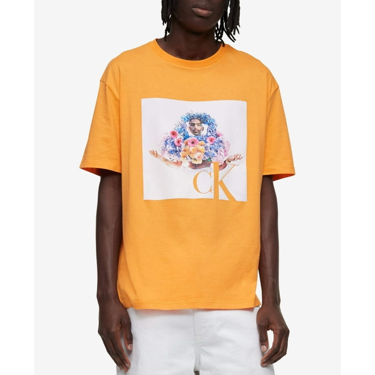 Calvin Klein Men s Relaxed Fit Pride Graphic Crewneck T Shirt Orange
