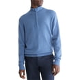 thumbnail image 1 of Calvin Klein Men's Ribbed Quarter Zip Sweater Blue 2XL, 1 of 1