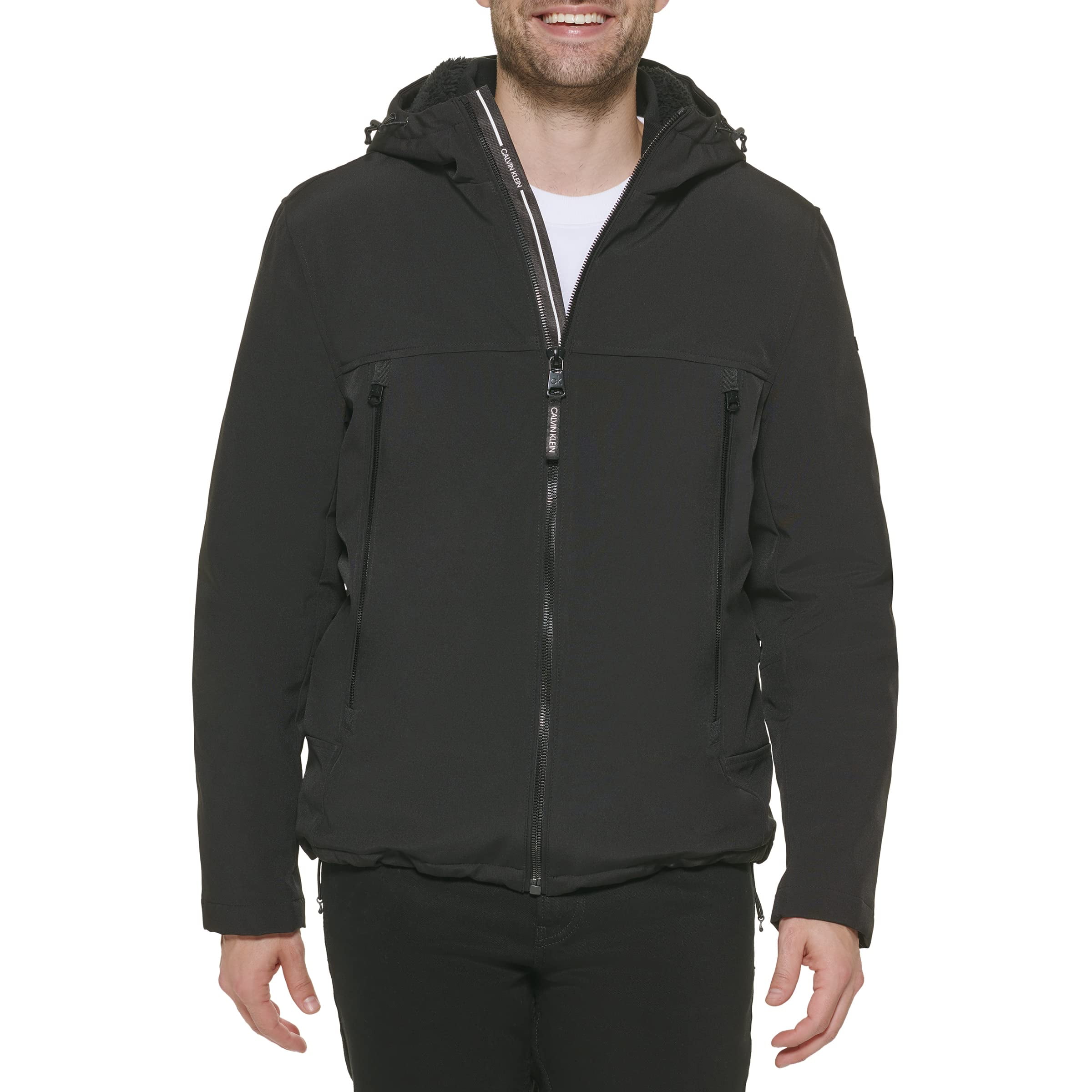Calvin klein soft on sale shell hooded jacket