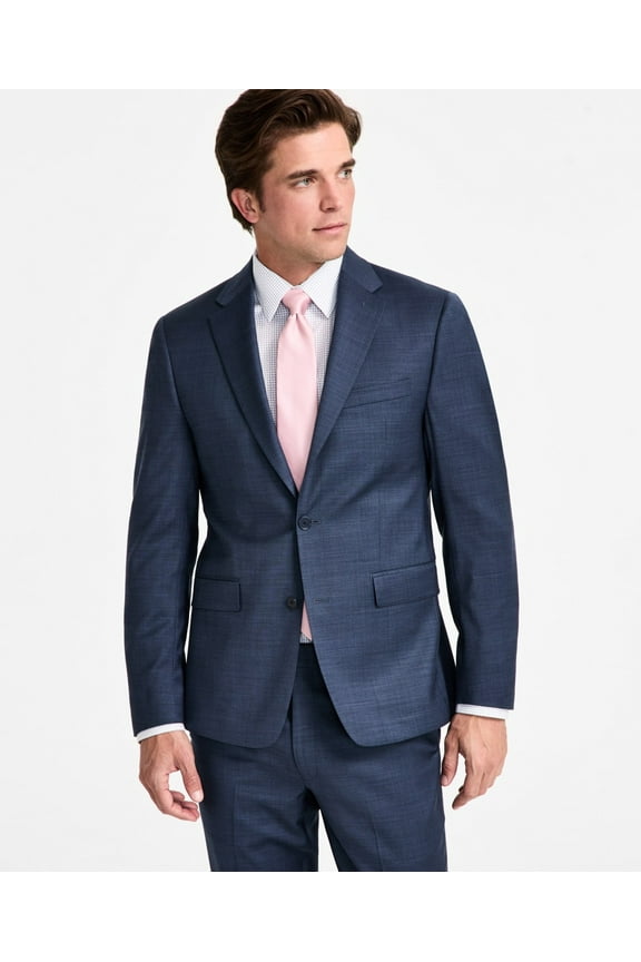 Men's Skinny-Fit Wool Blend Suit Jacket Blazer 40R Blue