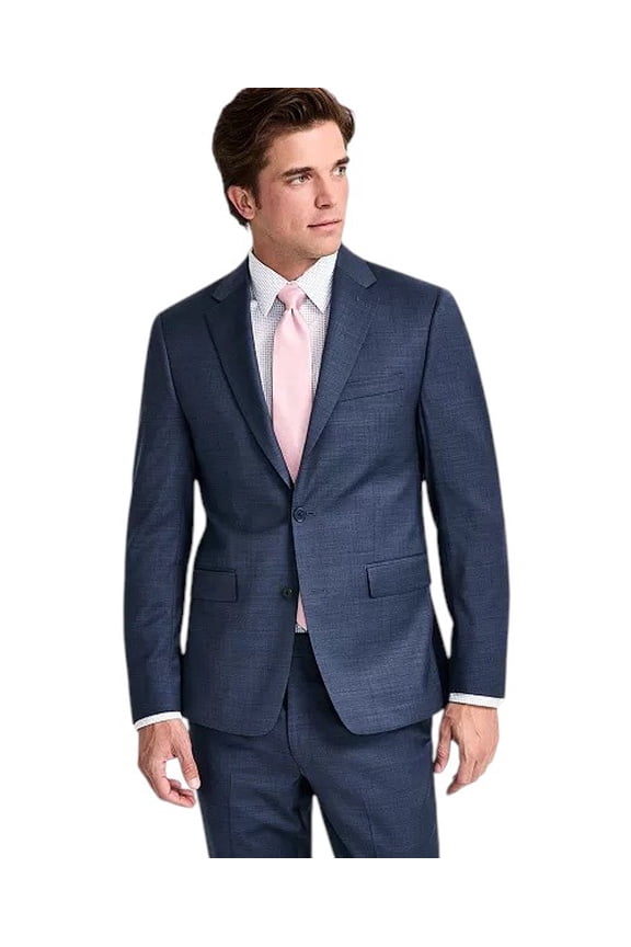 Men's Skinny-Fit Wool Blend Suit Jacket Blazer 40R Blue