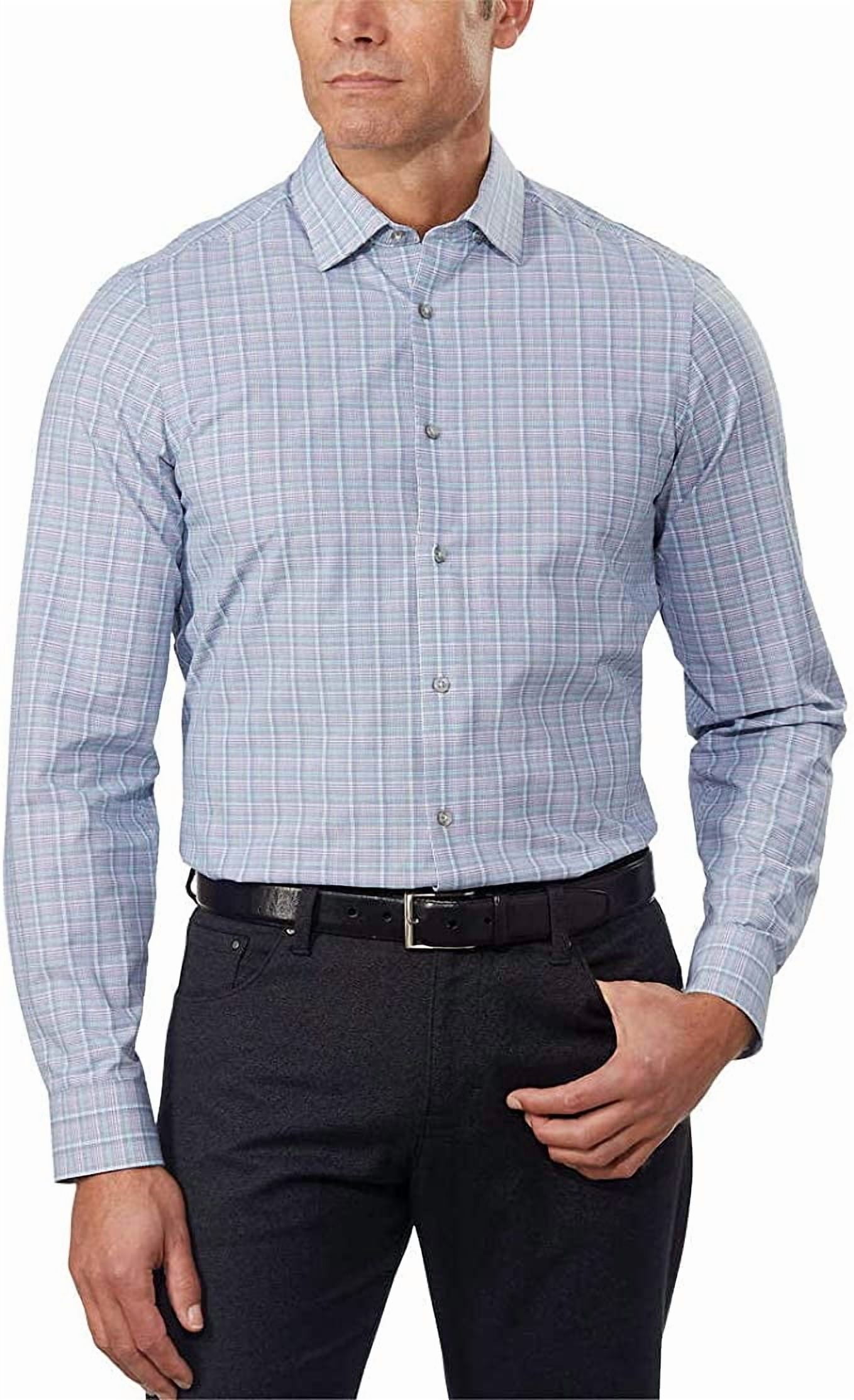 Calvin Klein Men's 4-Way Stretch Slim Fit Dress Shirt in Grey/Green Plaid,  Size 2XL (18-18, 36/37) - Walmart.com