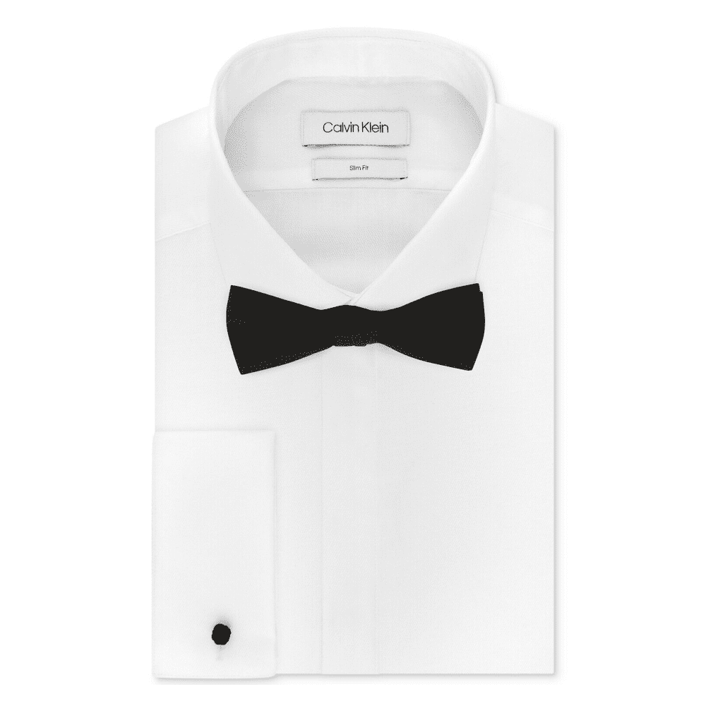 Calvin Klein Men s Slim Fit Solid Dress Shirt and Pre Tied Bow Tie Set 16.5 32 33 Walmart