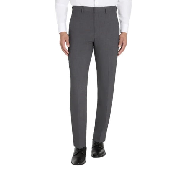 Calvin Klein Men's Slim Fit Stretch Flat Front Dress Pant (US, Waist Inseam, 32, 34, Regular, Regular, Gray)