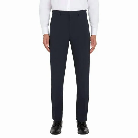 Calvin Klein Men's Slim Fit Stretch Flat Front Dress Pant (US, Waist Inseam, 34, 30, Regular, Regular, Blue)