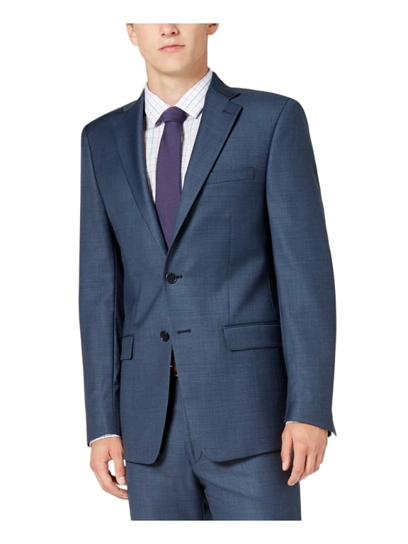 Mens Slim fit Suit Jacket Blazer 40 R Navy Blue Solid Stretch