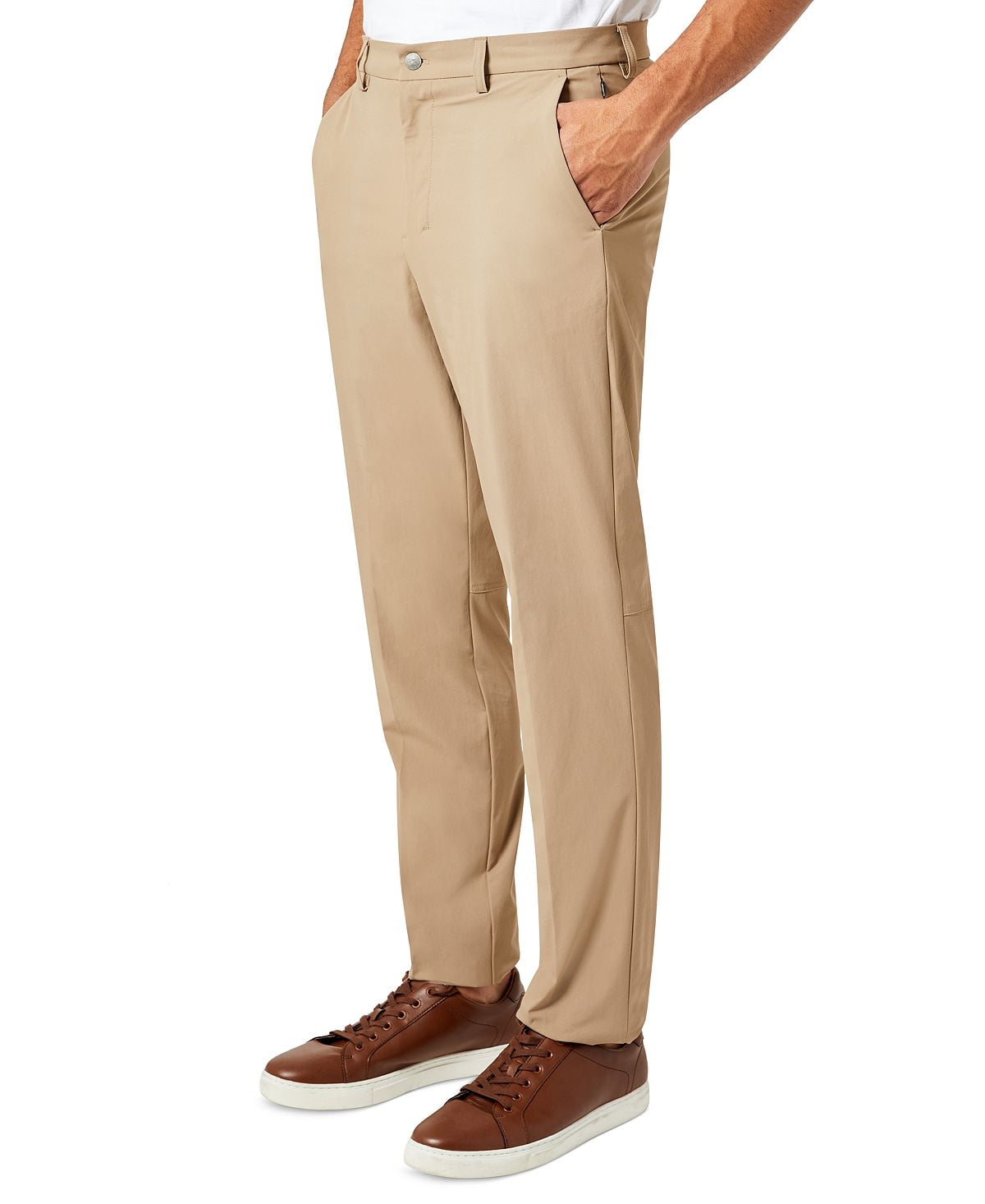 Calvin Klein Men's Slim Fit Tech Solid Performance Dress Pants B4HP (Stone,  34 in, 30 in)