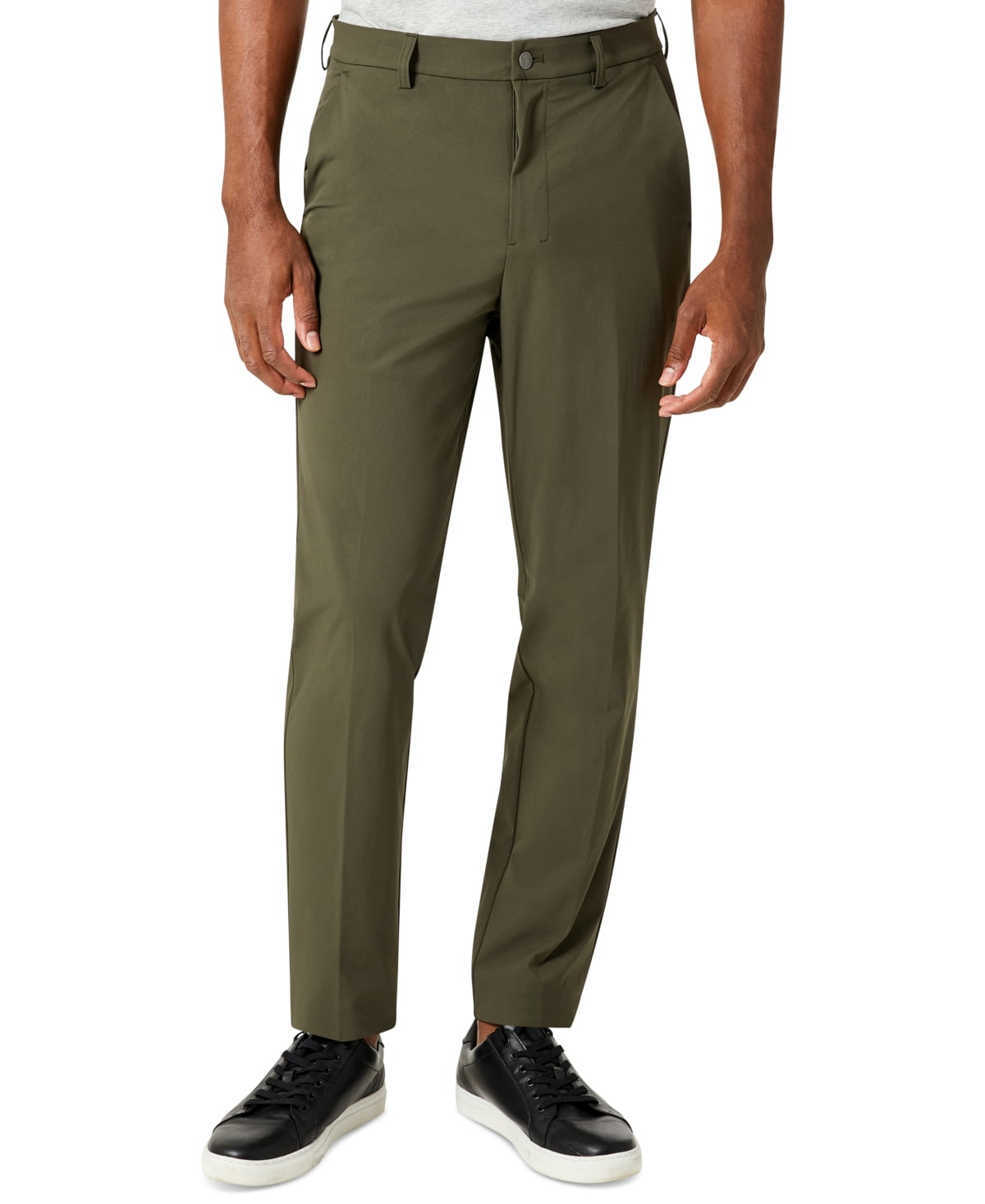 Men's Slim Fit Tech Solid Performance Dress Pants Olive 32x32 - Walmart.com