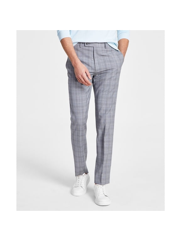 Men's Slim-Fit Wool Stretch Suit Pants Light Grey B4HP $190 (Regular,40,32 in)