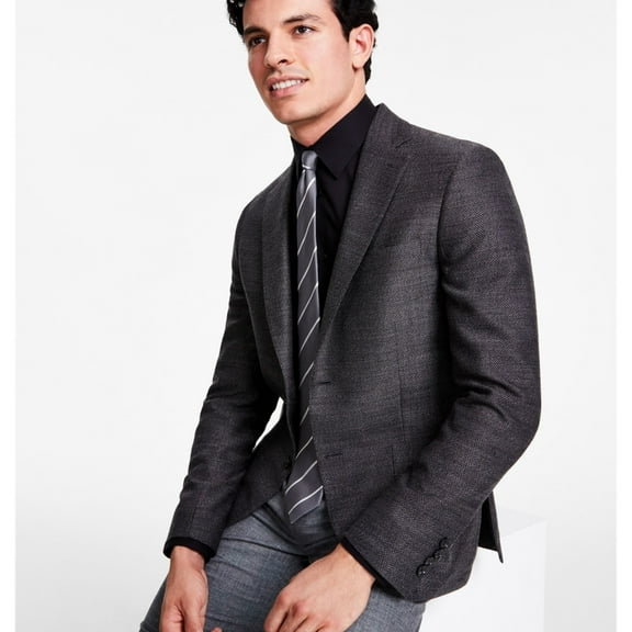 Calvin Klein Men's Slim-Fit Wool Woven Herringbone Sport Coat - Size 40L