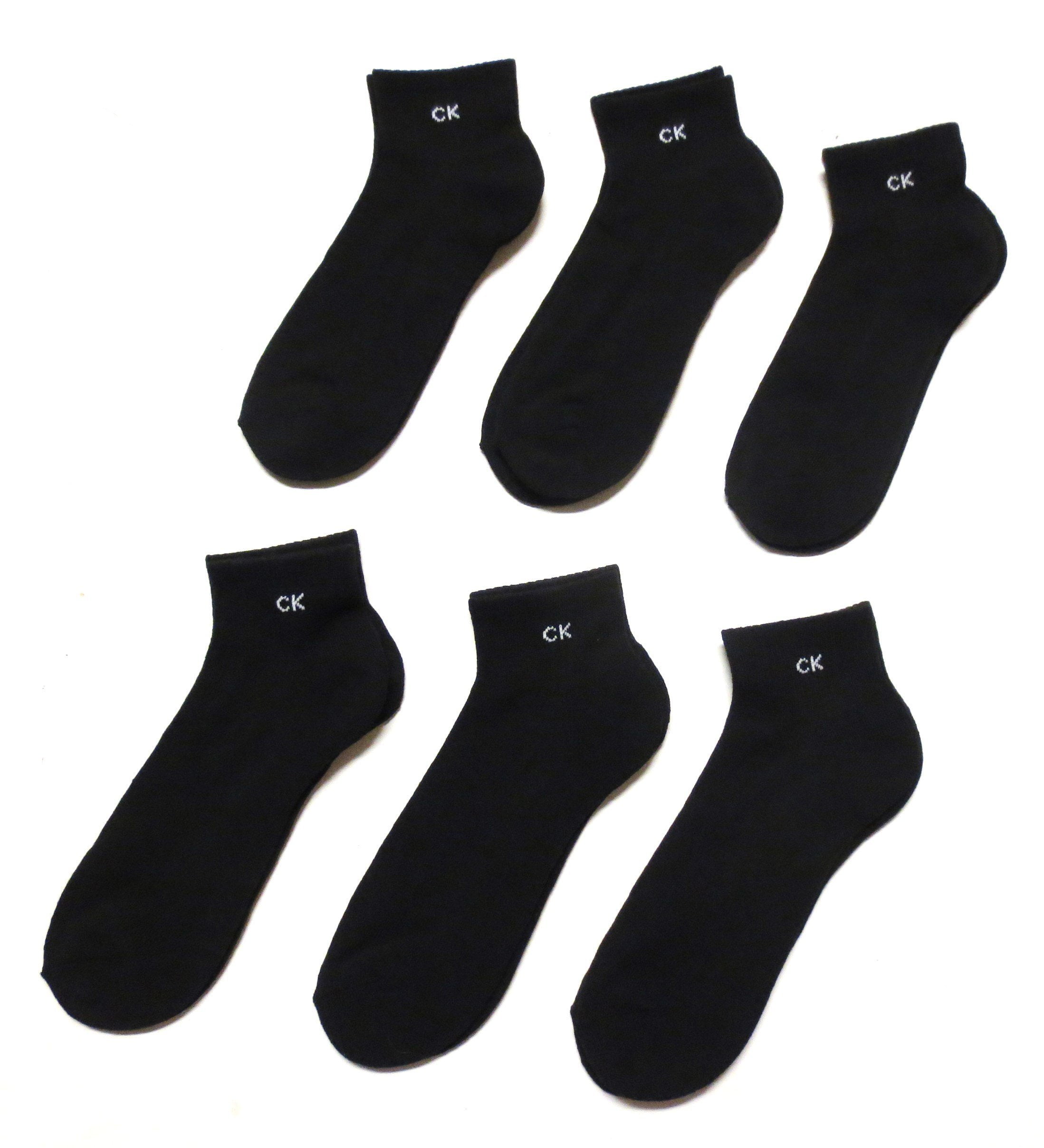 Calvin Klein Men's Socks - Cotton Cushioned Above Ankle Athletic Mini-Crew Socks 6 Pack, Size Shoe Size: 7-12, Black
