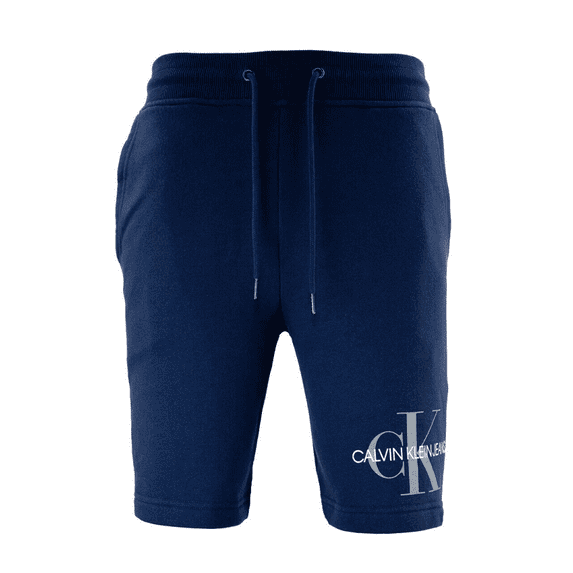 Calvin Klein Men's Solid Monogram Logo 9 Volley Shorts, Peacoat, 2XL