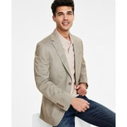 Calvin Klein Mens Solid Slim-Fit Soft Sport Coat Tan B4HP $295 42,Long
