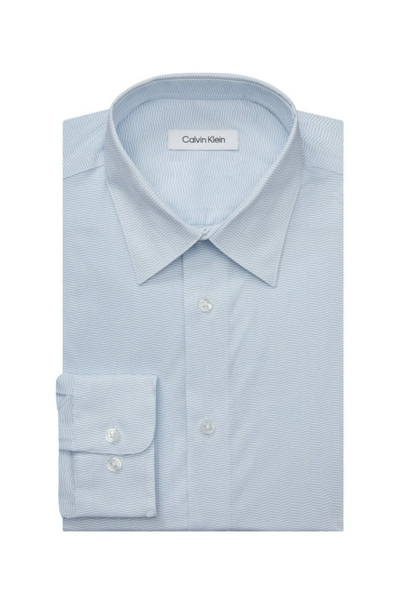 Men's Steel Reg Fit Stretch Wrinkle Free Dress Shirt Mist-17 34/35