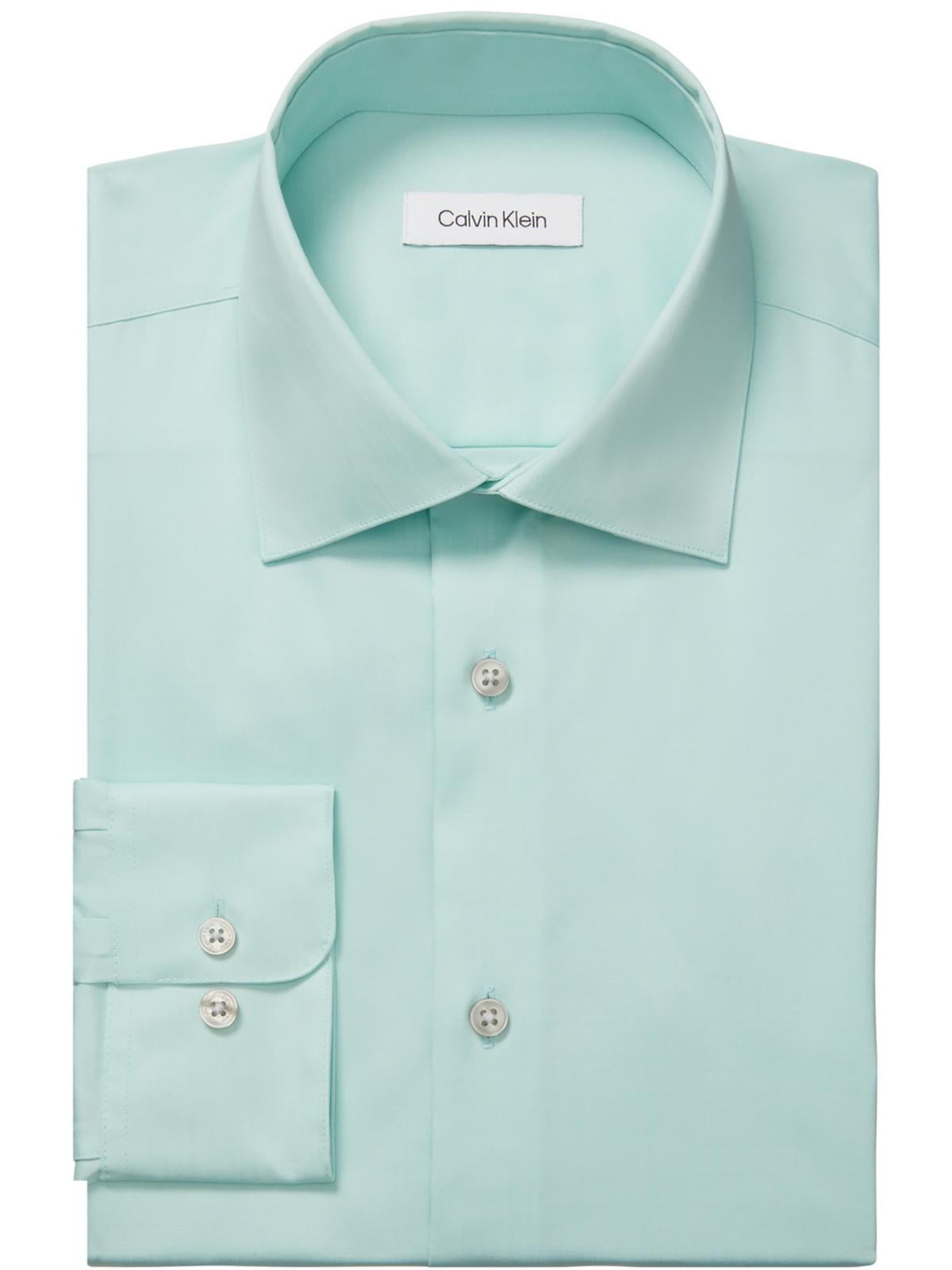 Calvin Klein Mens Slim Fit Collared Dress Shirt - Walmart.com