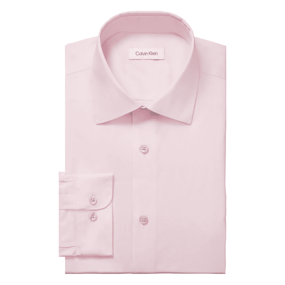 Calvin Klein Men's Slim-Fit Non-Iron Stretch Performance Dress Shirt Red Size 15X32-33