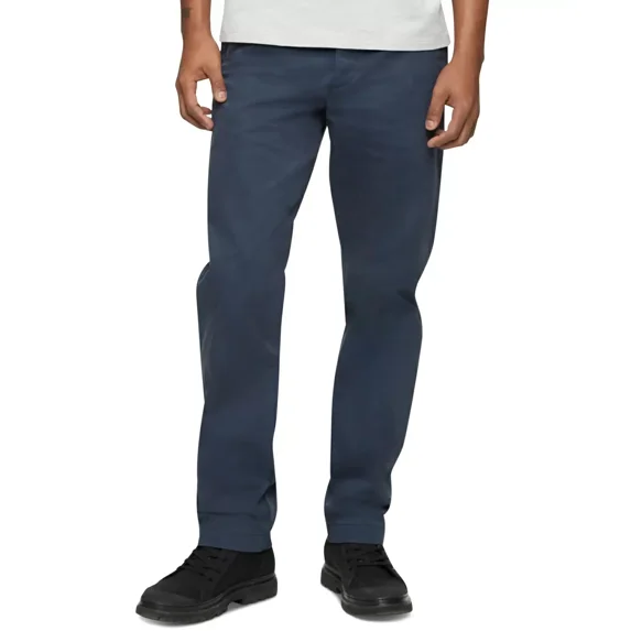Calvin Klein Men;s Straight-Fit Stretch Chino Pants, Navy, 36X34