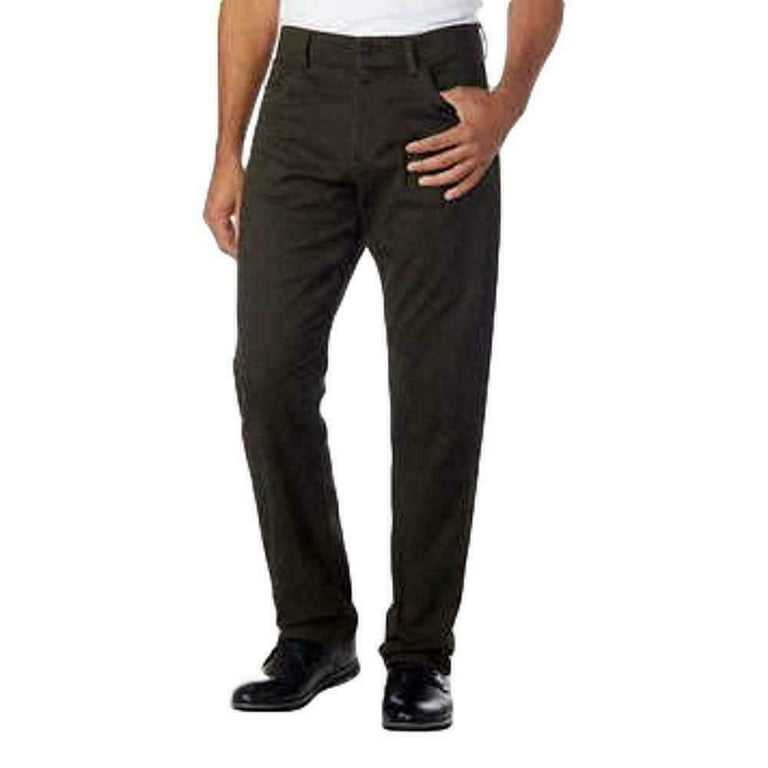 Calvin Klein Men's Stretch Flexible Waistband Textured Pants Olive