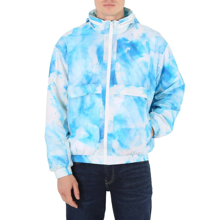 Calvin Klein Men's Summer Splash Aop Seasonal Cloud Print Nylon Windbreaker  Jacket