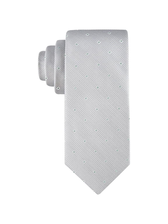 Men's Textured Micro Dot Neat Tie Light Grey Necktie