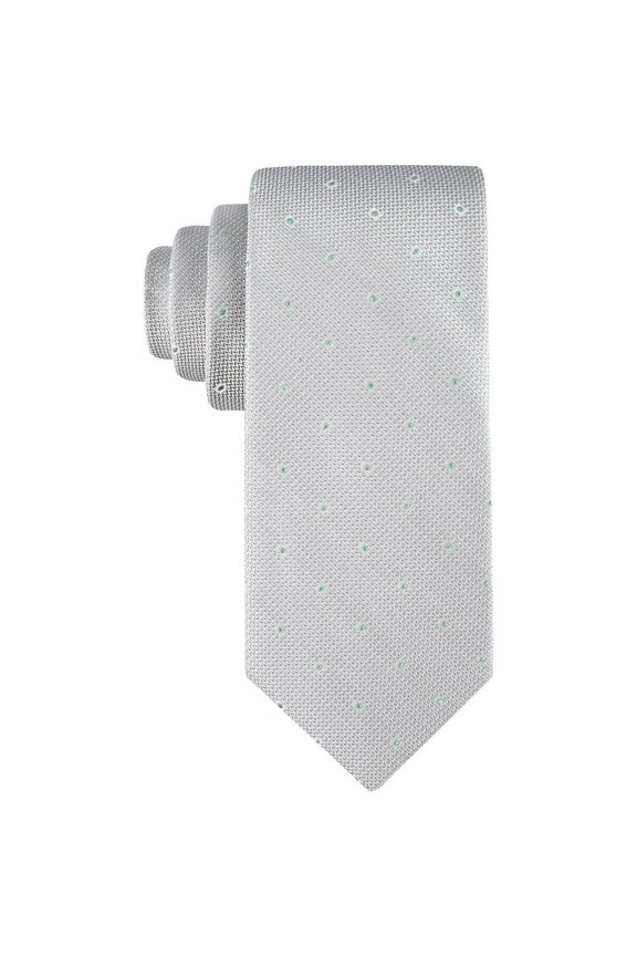 Men's Textured Micro Dot Neat Tie Light Grey Necktie