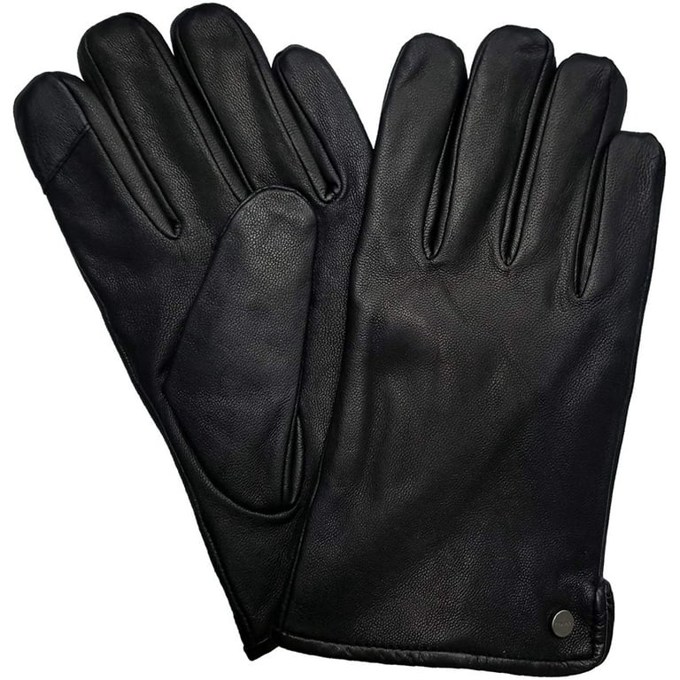 Calvin klein men's leather gloves discount