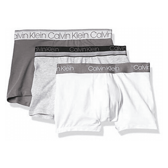 Calvin Klein Men's Trunk 3 Pack, Slate Writer, White, Light Grey Heather, X-L...