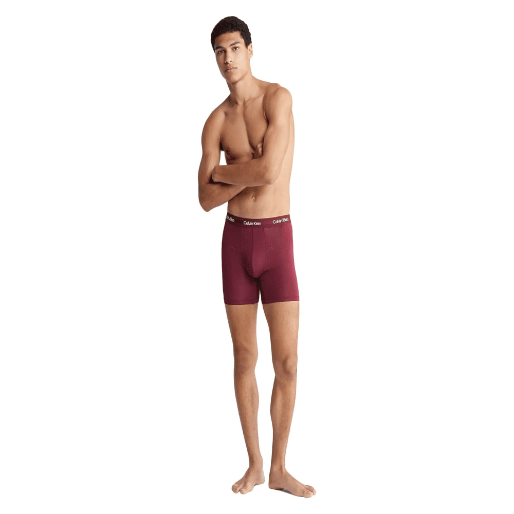 Calvin Klein Men's Ultra Soft Modern Modal Boxer Brief, Burgundy, Size Large