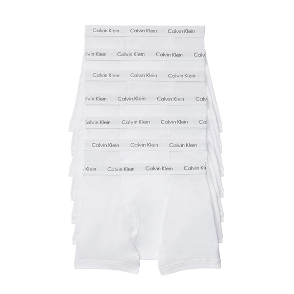 Calvin Klein Men's Underwear Cotton Classics 7-Pack Boxer Brief, White, XL