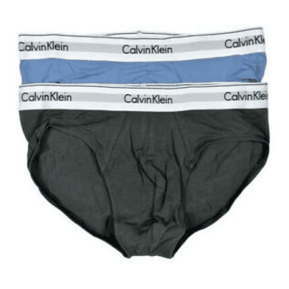 Calvin Klein Men's Underwear Hip Briefs , 2-Pack , Grey / Blue , XL