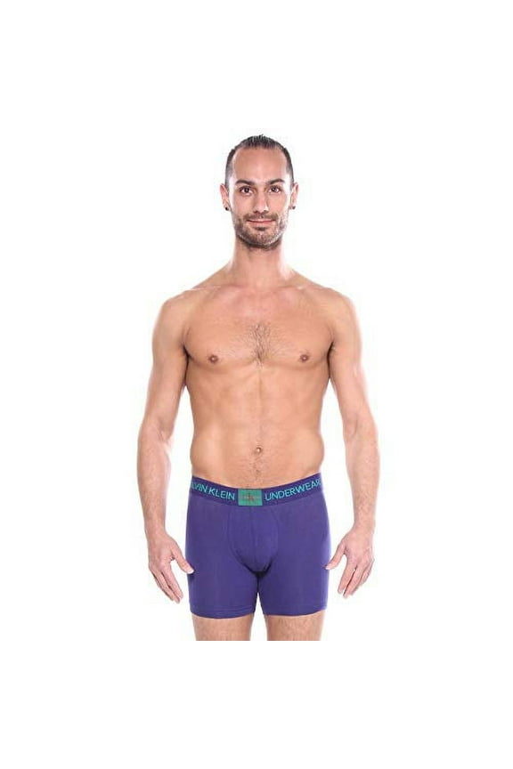 Men's Underwear Monogram Cotton Boxer Briefs, Purple, Size S