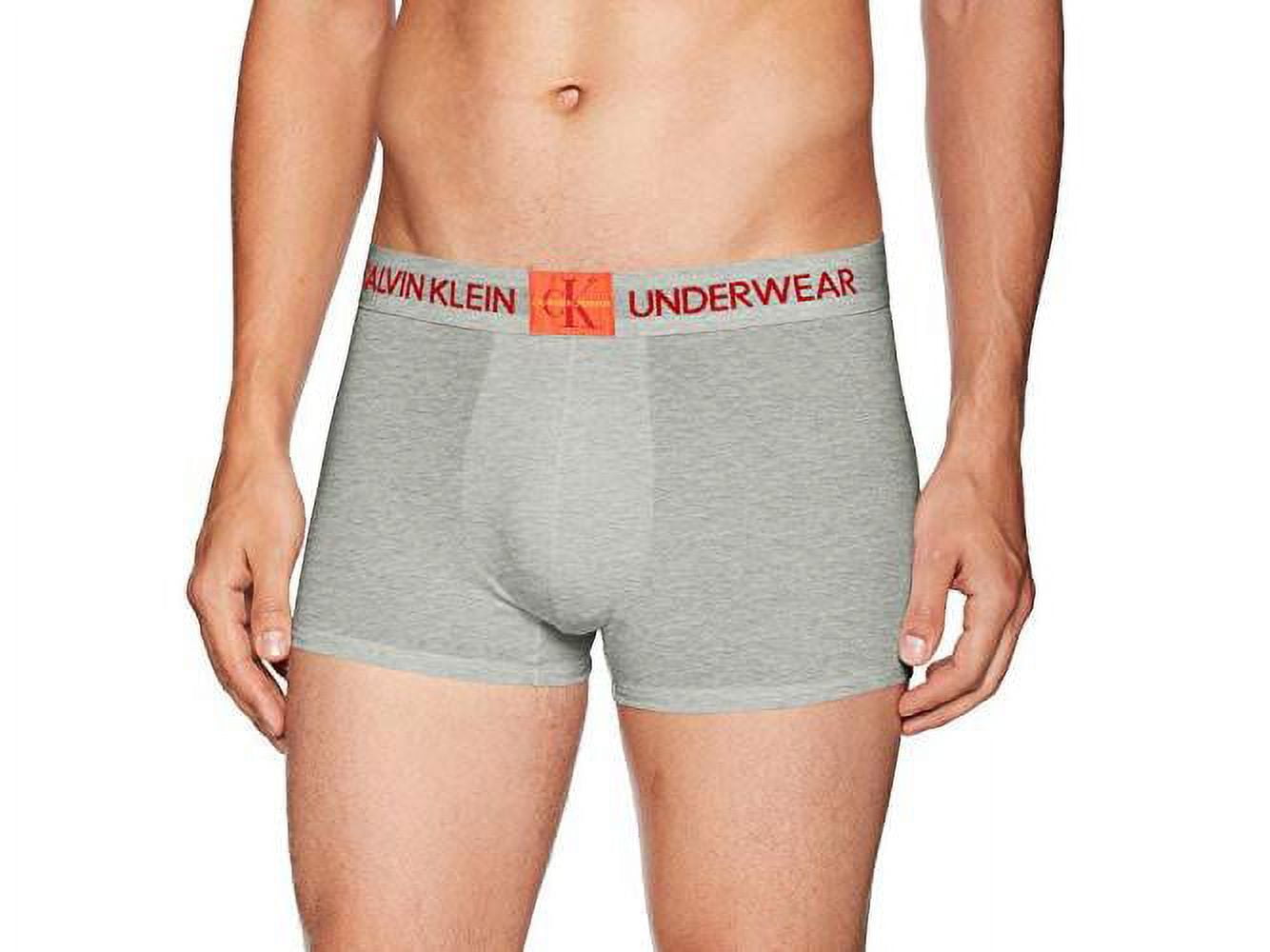 Calvin Klein Men's Underwear Monogram Cotton Trunks, Grey, Grey, Size Small