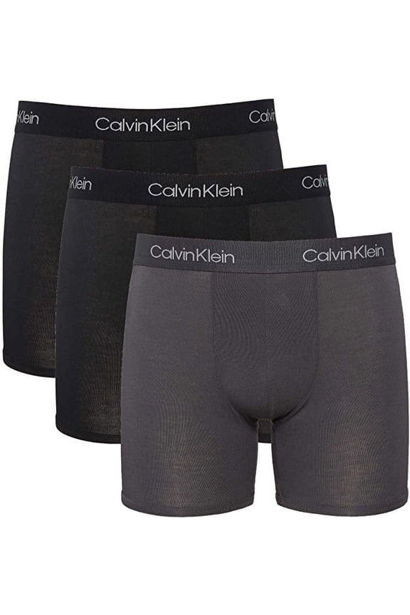 Mens 3 Pack Body Modal Boxer Briefs (Medium, Black/Grey/Black)