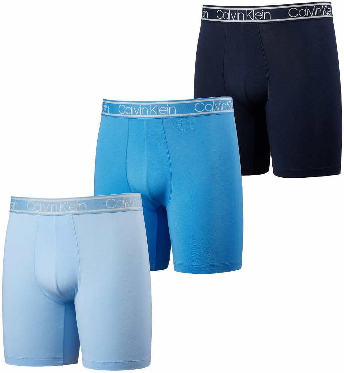 Calvin Klein Mens 3 Pack Lightweight Boxer Brief (Navy/Shoreline